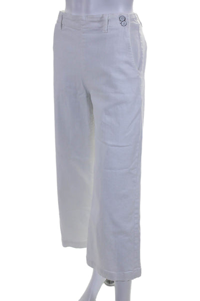 AG Adriano Goldschmied Womens High Rise Nautical Wide Leg Pants White Size 28