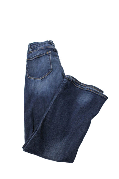 Frame Womens Cotton Denim Mid Rise Cropped Boot Cut Jeans Dark Blue Size 23