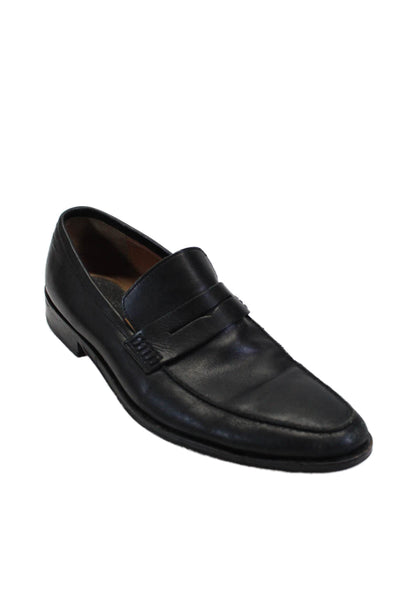 Banana Republic Mens Slip On Round Toe Loafers Black Leather Size 11.5M