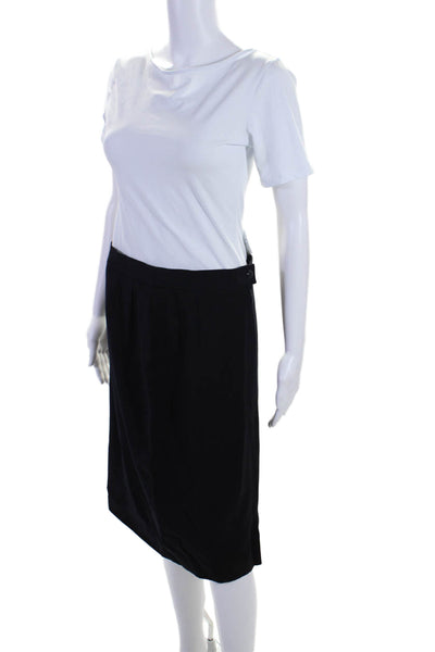 Escada Margaretha Ley Womens Knee Length Pencil Skirt Black Wool Size EUR 40