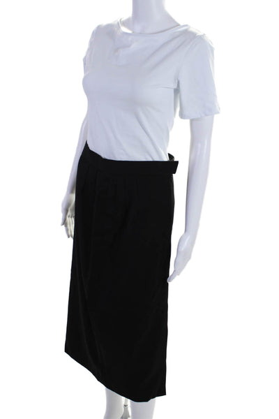 Escada Margaretha Ley Womens Back Slit Pencil Skirt Black Wool Size EUR 40