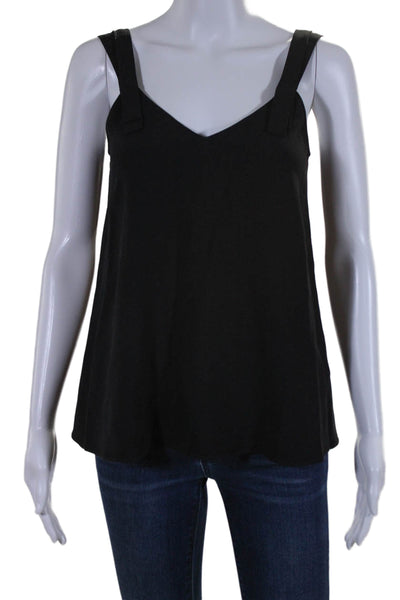 Helmut Helmut Lang Womens Sleeveless V Neck Tank Top Silk Black Size XS