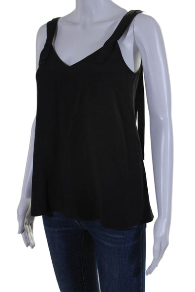 Helmut Helmut Lang Womens Sleeveless V Neck Tank Top Silk Black Size XS