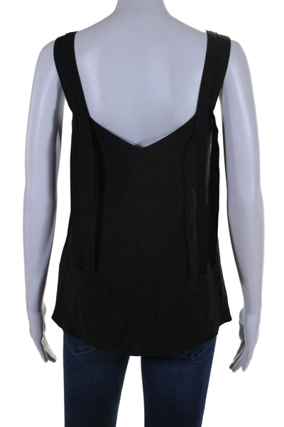 Helmut Helmut Lang Womens Sleeveless V Neck Tank Top Silk Black Size XS