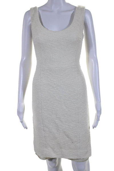 Alilly Womens Sleeveless Mid Calf Scoop Neck Dress White Size 2 US