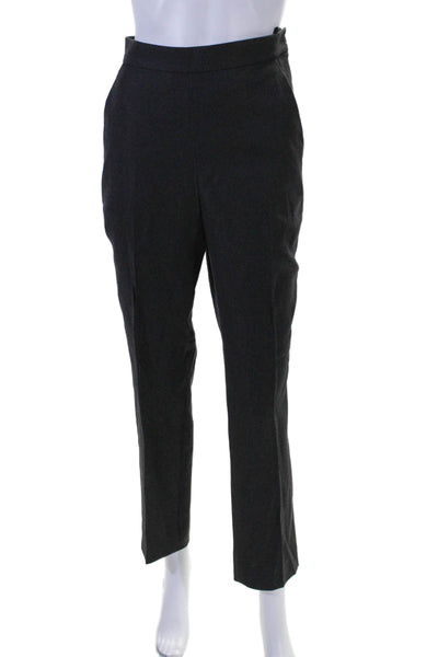 Donna Karan New York Womens High Rise Creased Dress Pants Black Wool Size 12