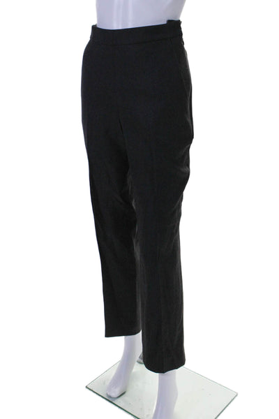 Donna Karan New York Womens High Rise Creased Dress Pants Black Wool Size 12