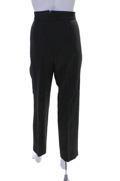 Donna Karan New York Womens High Rise Creased Dress Pants Black Wool Size 12