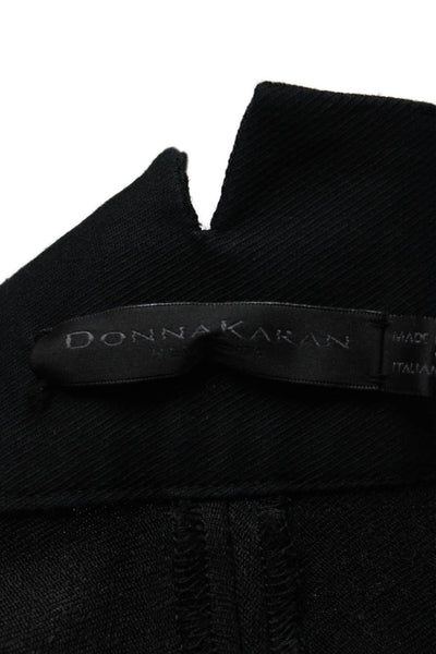 Donna Karan New York Womens High Rise Creased Dress Pants Black Wool Size 12