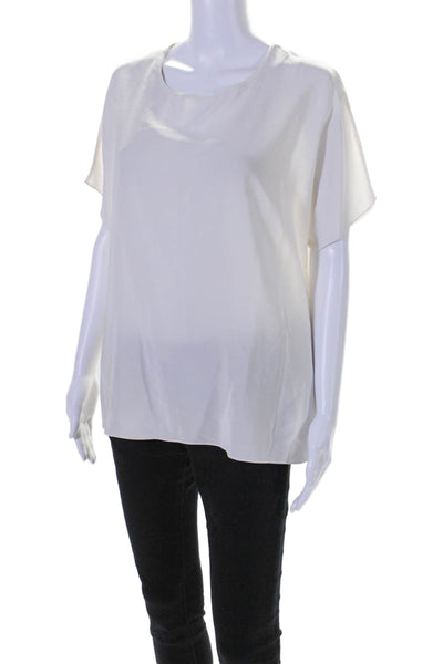 Farella Capri Womens Short Sleeves Pullover Blouse Ivory White Size Small