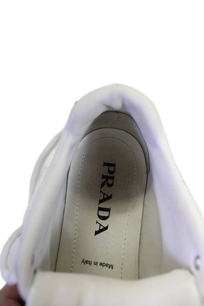 Prada Women's Round Toe Lace Up Lug Sole Chucky Sneakers White Size 38