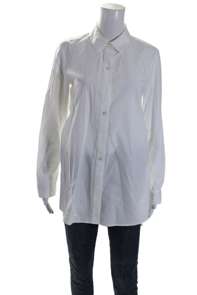 L'Agence Women's Collared Long Sleeves Button Down Shirt White Size S