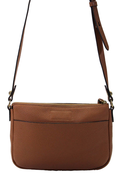 Annabel Ingall Womens Adjustable Strap Grain Leather Shoulder Handbag Brown