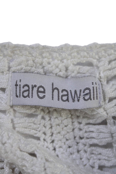 Tiare Hawaii Womens Knitted Sleeveless Tassel Tied Duster Cardigan White Size XS