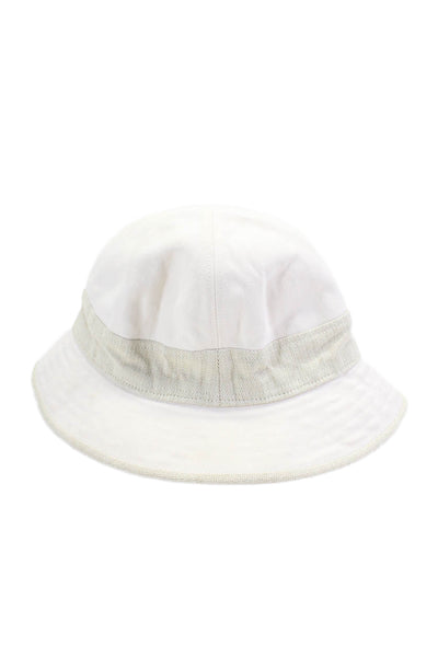 Chapeaux Motssh Pour Hermes Womens Cream Linen Bucket Hat Size 58