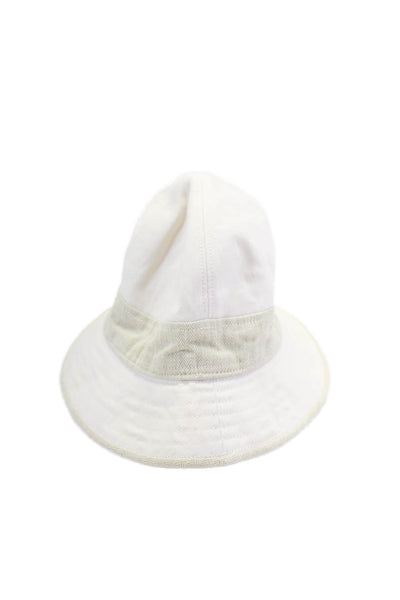 Chapeaux Motssh Pour Hermes Womens Cream Linen Bucket Hat Size 58