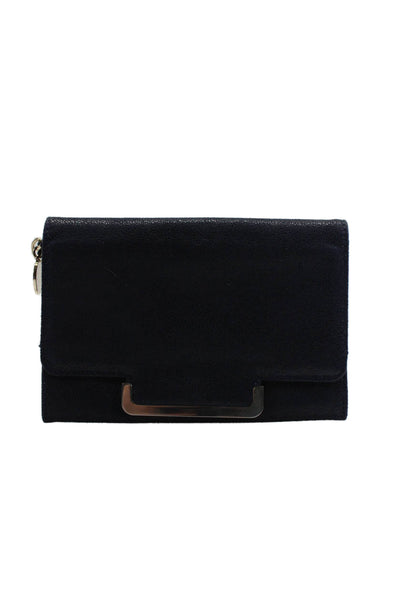 Stella McCartney Womens Black Flap Clutch Wallet