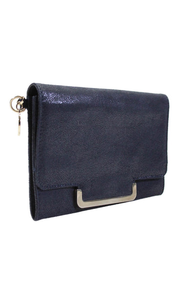 Stella McCartney Womens Black Flap Clutch Wallet