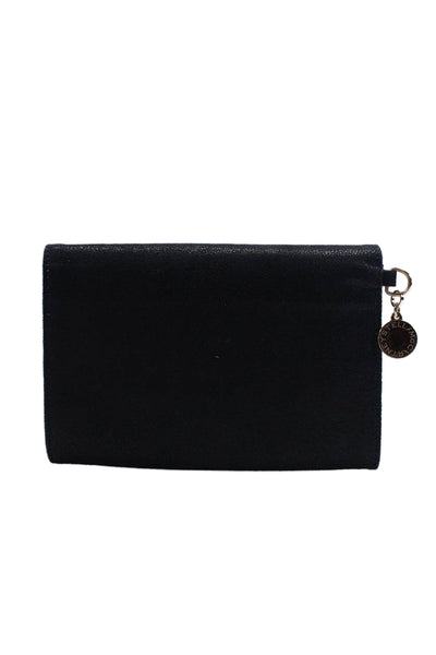 Stella McCartney Womens Black Flap Clutch Wallet