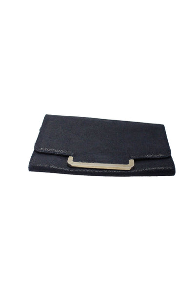 Stella McCartney Womens Black Flap Clutch Wallet