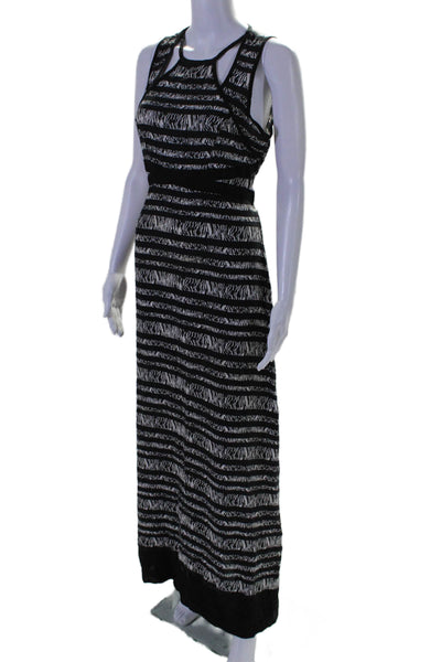 Dorothy Perkins Womens Animal Print Striped Sleeveless Maxi Dress Black Size 12