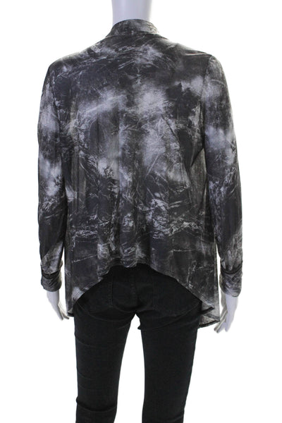 Helmut Lang Womens Black Tie Dye Print Open Front Cardigan Sweater Top Size M