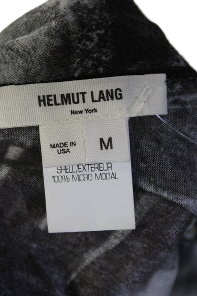 Helmut Lang Womens Black Tie Dye Print Open Front Cardigan Sweater Top Size M