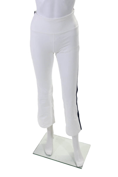 Splits59 Womens Two-Toned Mid-Rise Flared Activewear Leggings White Size M