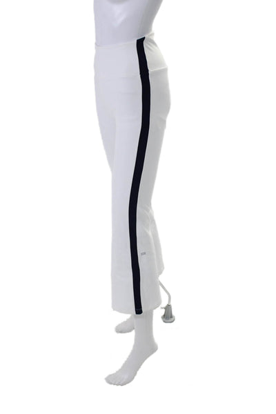 Splits59 Womens Two-Toned Mid-Rise Flared Activewear Leggings White Size M