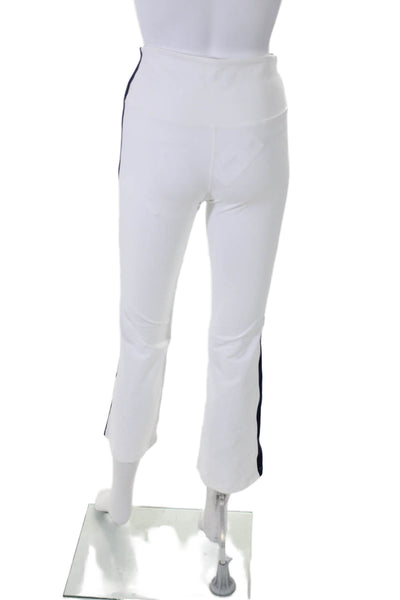 Splits59 Womens Two-Toned Mid-Rise Flared Activewear Leggings White Size M