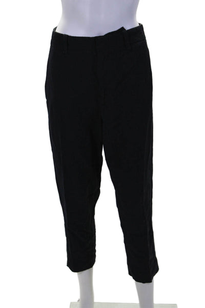 Vince Womens Hook & Eye Zipped Tapered Flat Front Casual Pants Black Size 2