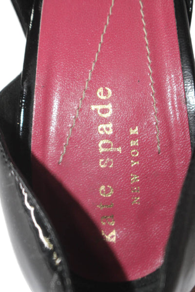 Kate Spade Womens Patent Leather Peep Toe D'orsay Pumps Black Size 6.5