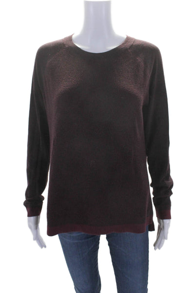 Rag & Bone Jean Womens Wool Waffle Knit Long Sleeve Thermal Shirt Red Size L