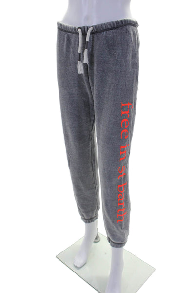 Free St. Barth Womens Drawstring Waist Mid Rise Sweatpants Gray Size Small