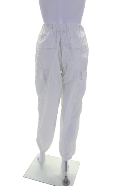 Riley Womens High Rise Pull On Jogger Cargo Pants Winter White Size Small