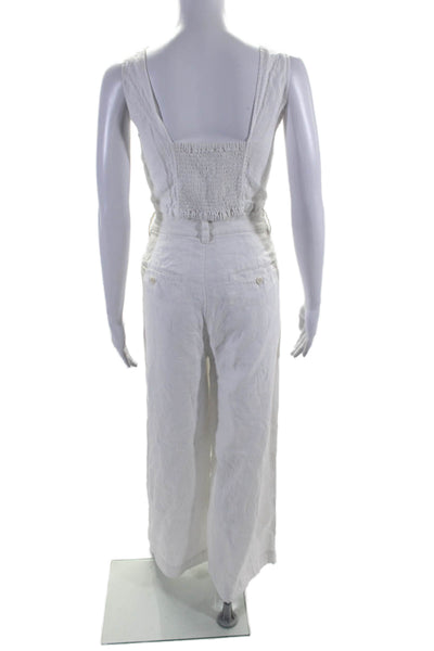 Madewell Womens Button Down Cropped Top Wide Leg Pants Set White Size 12