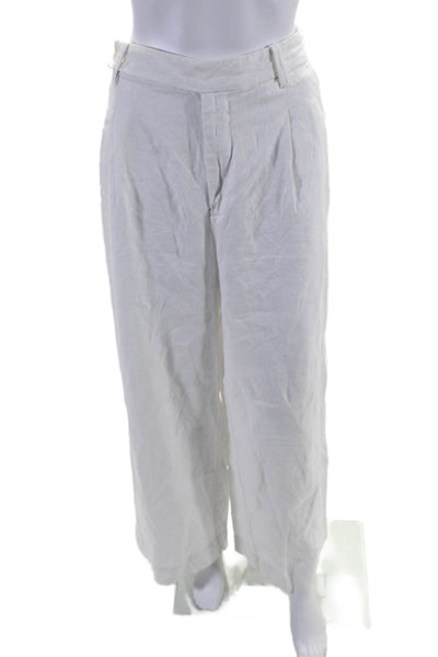 Madewell Womens Button Down Cropped Top Wide Leg Pants Set White Size 12