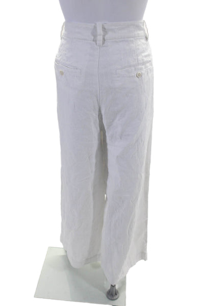 Madewell Womens Button Down Cropped Top Wide Leg Pants Set White Size 12