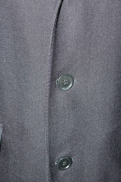 Trussini Mens Dark Navy Wool Three Button Long Sleeve Coat Jacket Size 52