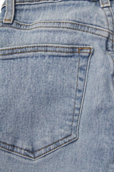 Re/Done Womens Button Fly Distressed 90s High Rise Ankle Crop Jeans Blue Size 24