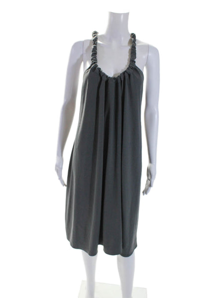 Sarah Pacini Womens Sleeveless Scoop Neck Unlined Tank Dress Dark Gray Size 0