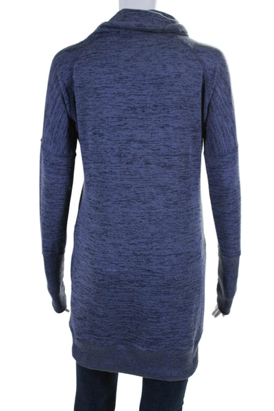 Athleta Women's Turtleneck Long Sleeves Pockets Sweatshirt Blue Size XXS