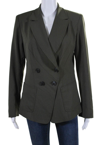 Lafayette 148 New York Women's Long Sleeves Double Breasted Blazer Green Size 4