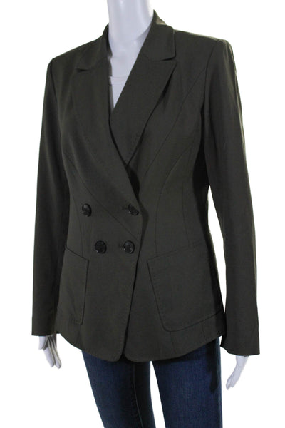 Lafayette 148 New York Women's Long Sleeves Double Breasted Blazer Green Size 4