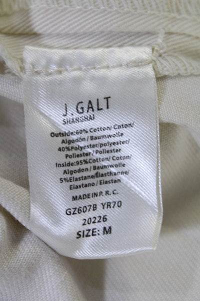 J. Galt Womens White Cotton Pleated Lined Mini A-Line Skort Skirt Size M