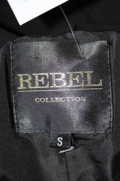 Rebel Collection Women's Elastic Drawstring Waist A-Line Mini Skirt Black Size S