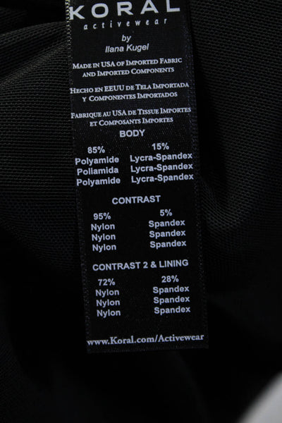 KORAL ACTIVEWEAR Womens Long Sleeve Zip Front Hoodie Black Blue Small