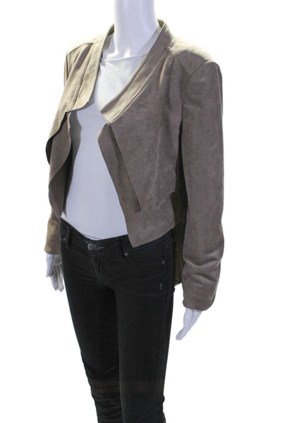 BCBG Max Azria womens Long Sleeve Collared Open Front Jacket Beige Small