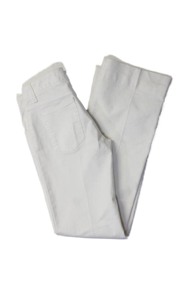 Dolce and Gabbana Womens Cotton Buttoned Zip Straight Pants White Size EUR 38