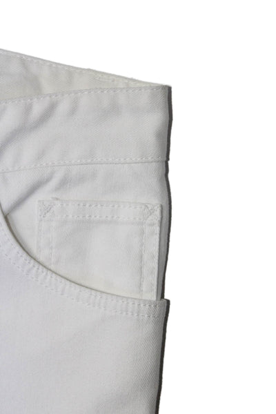 Dolce and Gabbana Womens Cotton Buttoned Zip Straight Pants White Size EUR 38